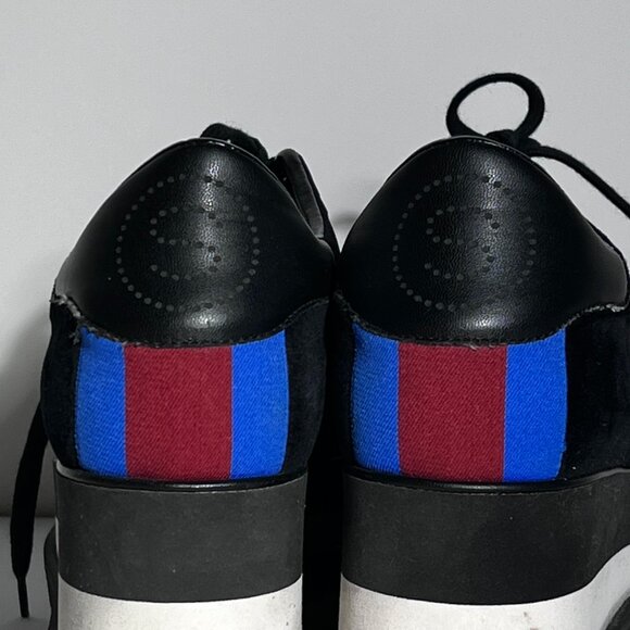 Stella McCartney Sneak Elyse Black Velvet Platform Shoes Sz 38/8 - Picture 6 of 10